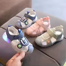 2‌025 LED Light Up Toddler Shoes | Cartoon Cowboy Sandals & Slippers with Soft Sole, Unisex Kids Summer Footwear