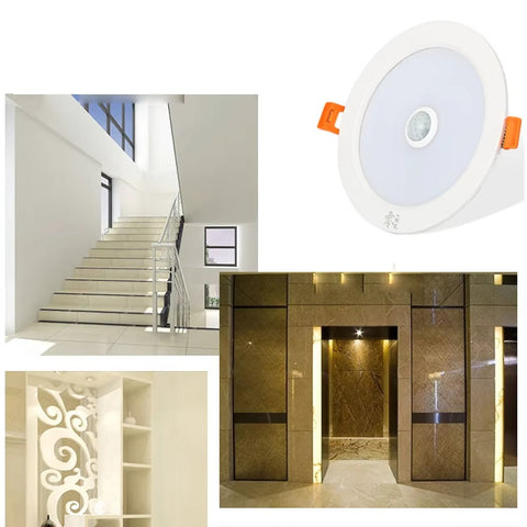 Motion Sensor Spot LED Downlight Lamparas 220V Ceiling Light 3W 5W 9W 18W Warm/Cold White Panel Light For Hallway Stair Depot