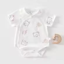 AYNIGIELL Summer Pure Cotton Clothes Newborn Baby Girls Boys Romper Cotton Short-sleeved Bodysuit Infant Baby Clothes