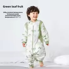 Thin Bamboo Fiber Baby Sleep Bag Leg Split Design Cotton Bamboo Cloth Antibacterial Pajamas Summer Season Onesie for Infants