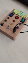 Montessori Busy Board with 8 LED light switches, sensory toy, travel toy, suitable for infants and toddlers aged 1 year and up.