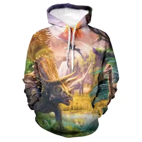 Jurassic Park dinosaur boy black Girls Hoodie tops Suitable age 3-12 Children's Sweatshirt coat Autumn Zipper style Clothing